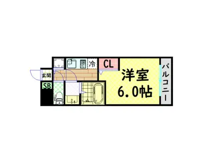 プレサンス難波ヴィータ(1K/5階)の間取り写真