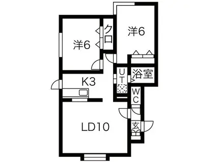 ミュウハイム(2LDK/2階)の間取り写真