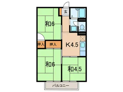 パークハイツ山手(3K/2階)の間取り写真