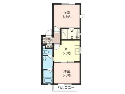 アステールB(2K/2階)の間取り写真