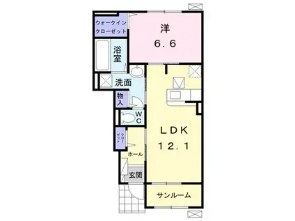 ロルバーン A(1LDK/1階)の間取り写真
