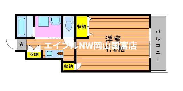 IBIZA津島京町(1K/1階)の間取り写真
