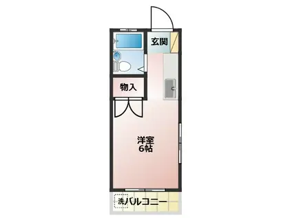 草加ミッドガル(ワンルーム/1階)の間取り写真