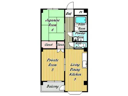 ハイツMT(2DK/4階)の間取り写真