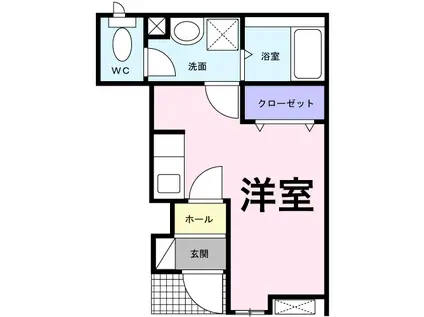 カーサ プラシード(ワンルーム/1階)の間取り写真