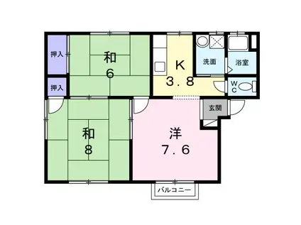 コーポクオレ(3K/2階)の間取り写真