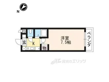 グランソフィア(1K/1階)の間取り写真