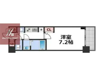 サムティ大阪グランイースト(1K/2階)の間取り写真