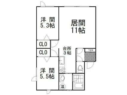 タウンライツAZ(2LDK/2階)の間取り写真