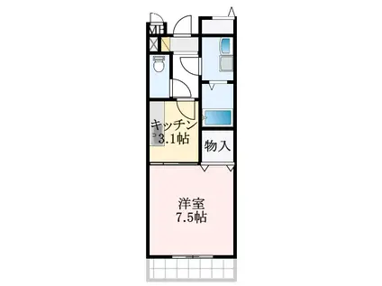 サングレイスII(1K/3階)の間取り写真