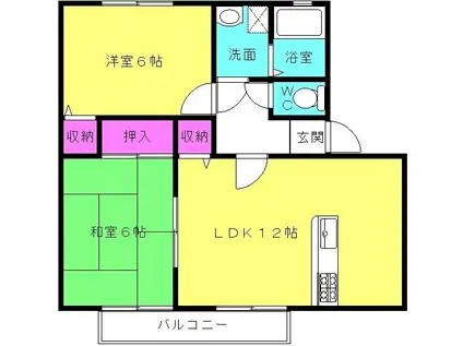 センチュリー溝之口(2LDK/1階)の間取り写真