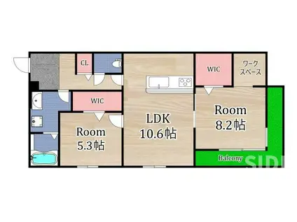 網島SOCIA(2LDK/3階)の間取り写真