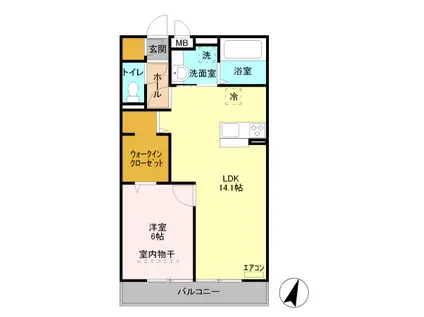 グリーンガーデン(1LDK/3階)の間取り写真