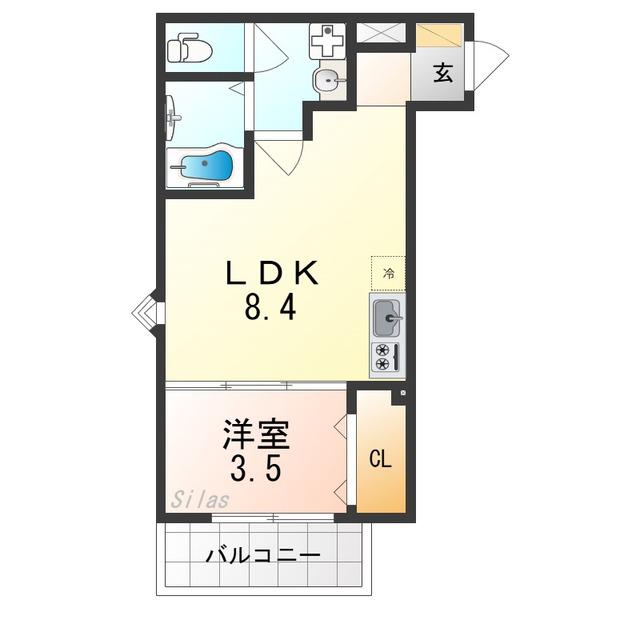 FSTYLE藤井寺道明寺2号館(1LDK/1階)の間取り写真