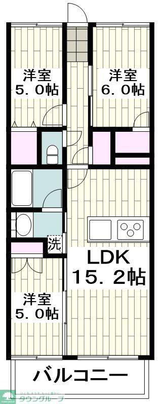 クレストシティ鎌倉大船サウス(3LDK/6階)の間取り写真