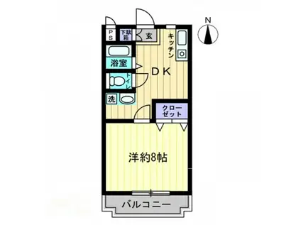 ロビイプライズ(1DK/2階)の間取り写真