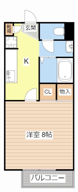 プレジール五反田(1K/2階)の間取り写真