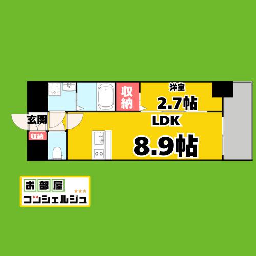 メイクスアート名駅南IV(1LDK/6階)の間取り写真