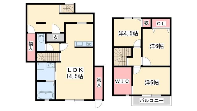 マハロ南山I(3LDK/1階)の間取り写真