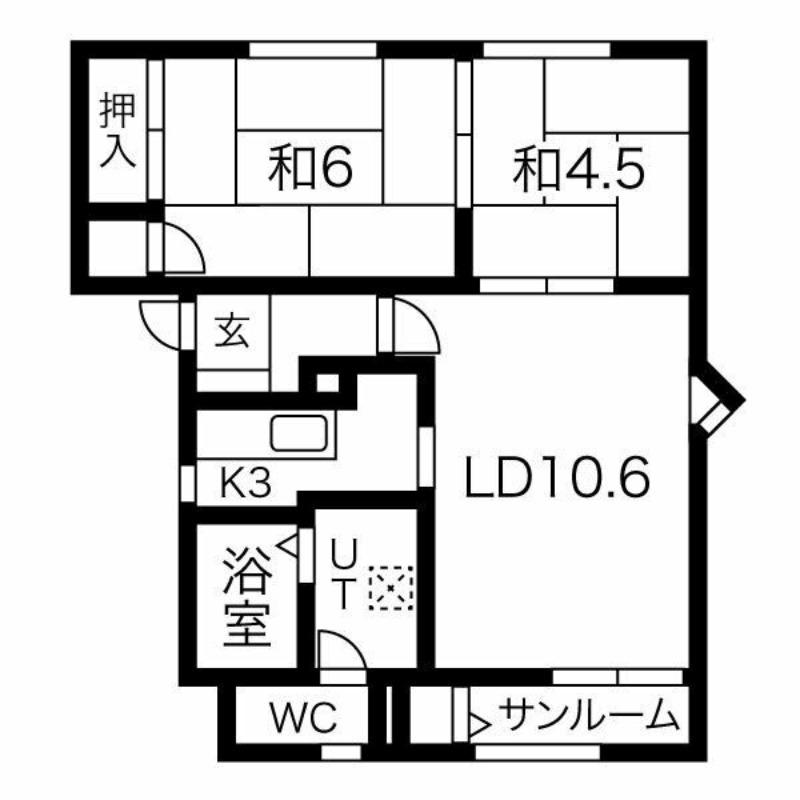 メイユール澄川S (2LDK/1階)の間取り写真
