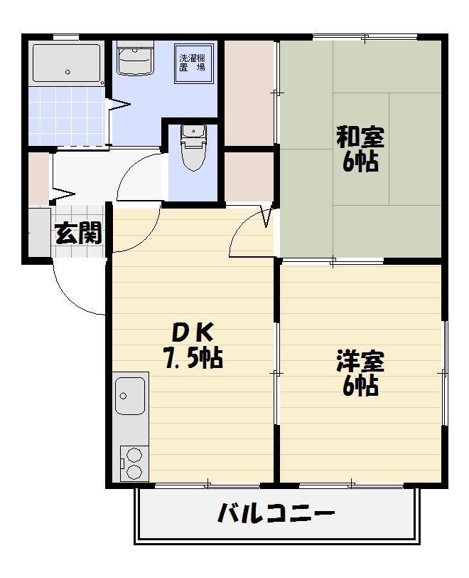 アビタシオンVO.II(2DK/1階)の間取り写真