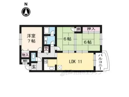 ローファスパート2(3LDK/2階)の間取り写真