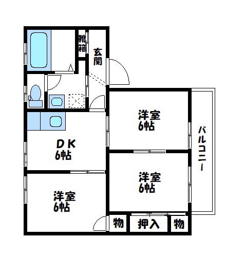 セトル広尾A(3DK/1階)の間取り写真