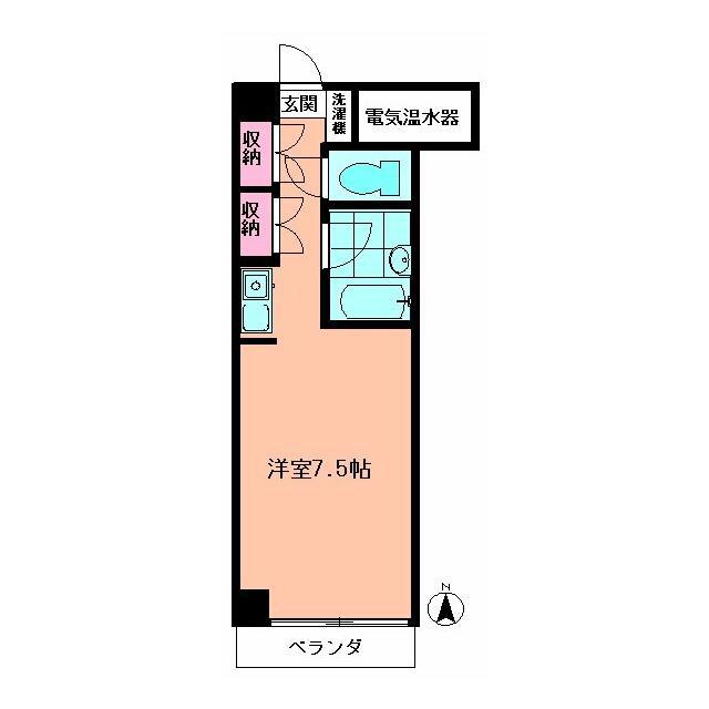 峯山ビル(1K/2階)の間取り写真
