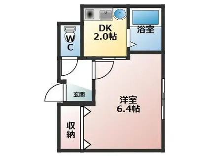 ミウーエスパース(1DK/1階)の間取り写真