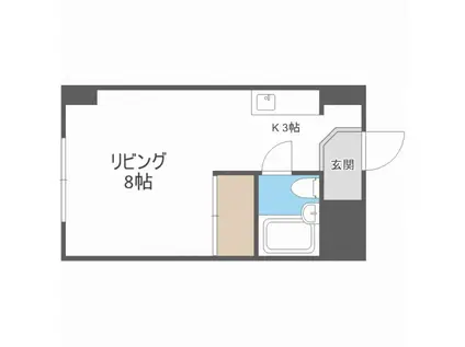 三共ハイツ(1K/4階)の間取り写真