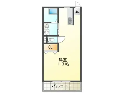 垂水マンション(1K/1階)の間取り写真