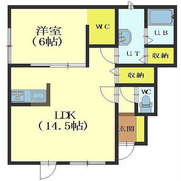 MAISON DE M(1LDK/1階)の間取り写真