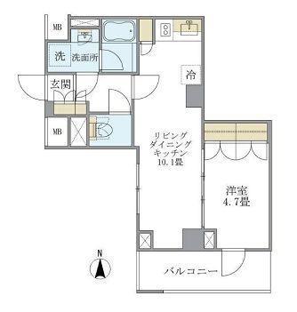 BRILLIA IST 北沢(1LDK/2階)の間取り写真
