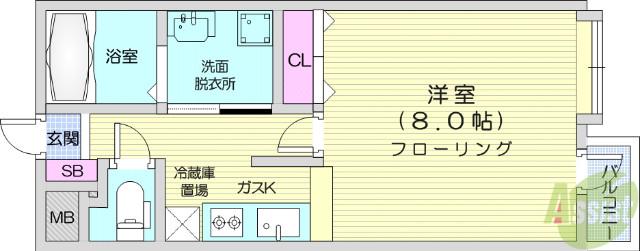 マルタⅠ(1K/1階)の間取り写真