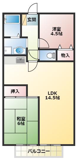 ハイツパルテール(2LDK/2階)の間取り写真