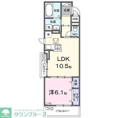 フラワープラザ(1LDK/1階)の間取り写真