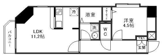 レキシントン・スクエア萩野町(1LDK/3階)の間取り写真
