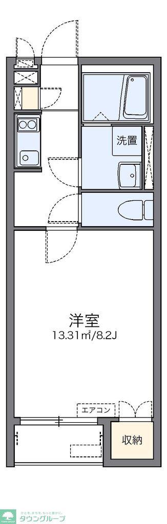 レオネクストスマイルシダー(1K/2階)の間取り写真