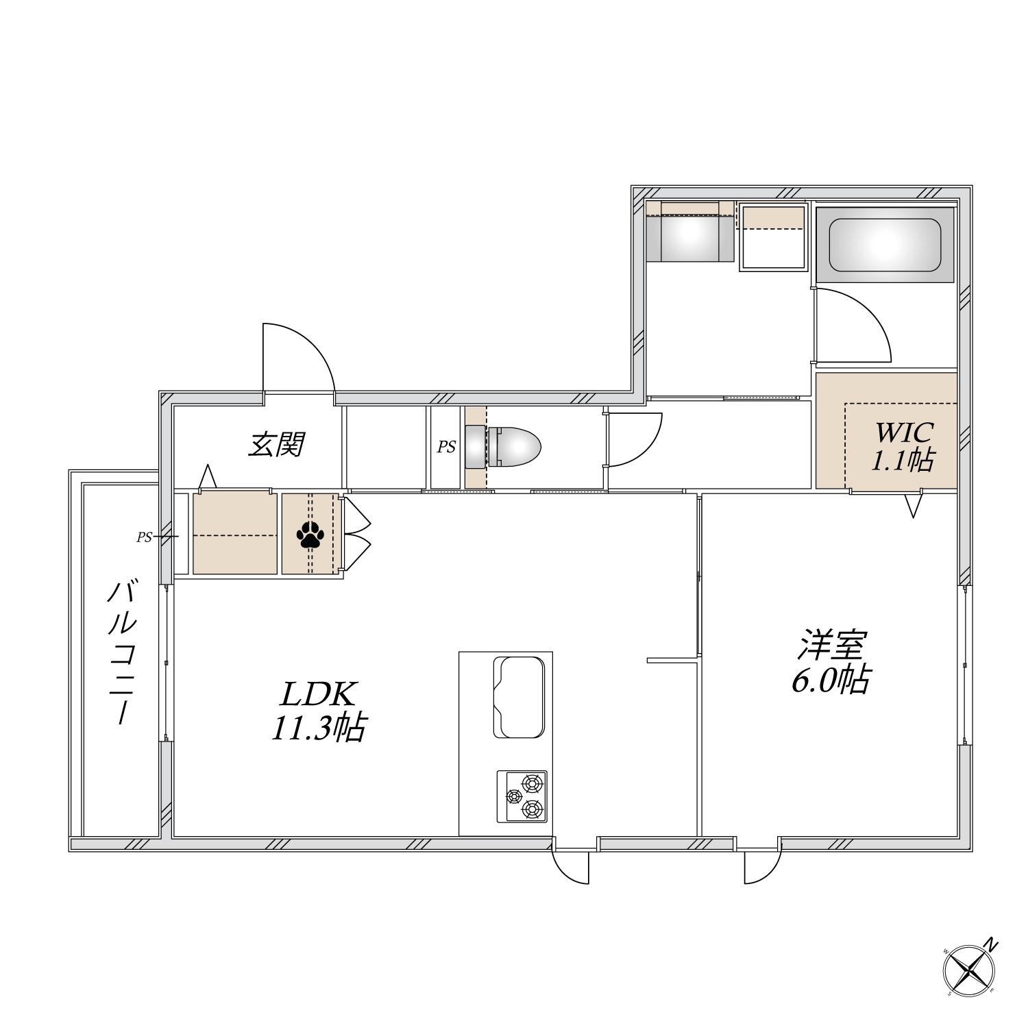 千川2丁目内田マンション(1LDK/2階)の間取り写真