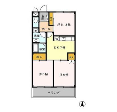 酒井ビル(3DK/3階)の間取り写真