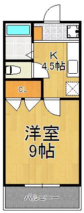 メゾン小百合園(1DK/2階)の間取り写真