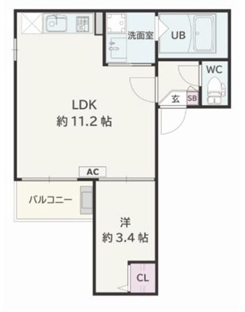 JACK SHIMOSHIGEHARAI(1LDK/1階)の間取り写真