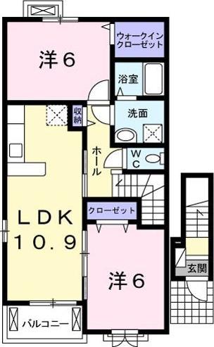 カレント I(2LDK/2階)の間取り写真