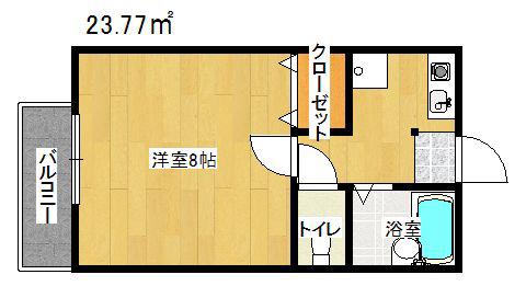 ハイツゴールデンK(1K/1階)の間取り写真