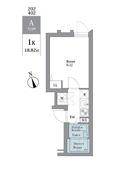 LEGALAND恵比寿ANNEX(ワンルーム/3階)の間取り写真