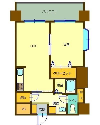 ノースゲート長町(1LDK/6階)の間取り写真