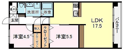 メゾン・トレゾール(2LDK/4階)の間取り写真