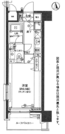 アクロス新宿(1K/11階)の間取り写真