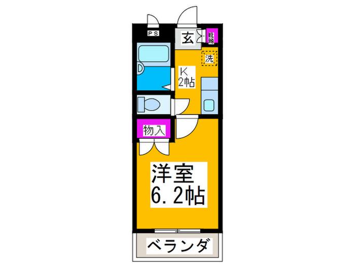 シュライクⅡ(1K/3階)の間取り写真