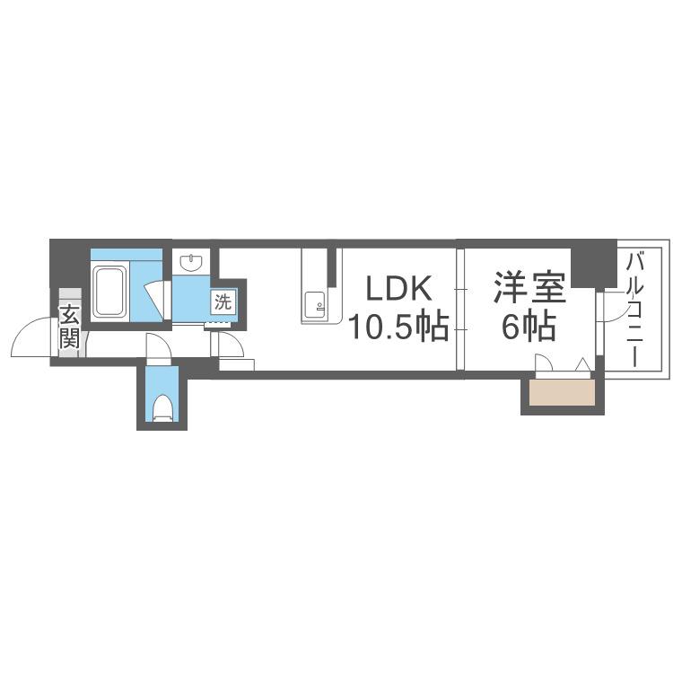 リアライズ天満橋(1LDK/12階)の間取り写真